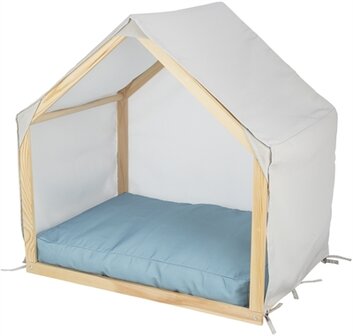 Trixie hondenmand tent lias hout zand / blauw