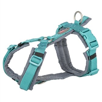 Trixie hondentuig premium trekking aqua blauw / grafiet grijs