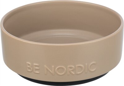 Trixie be nordic voerbak hond keramiek/ rubber taupe